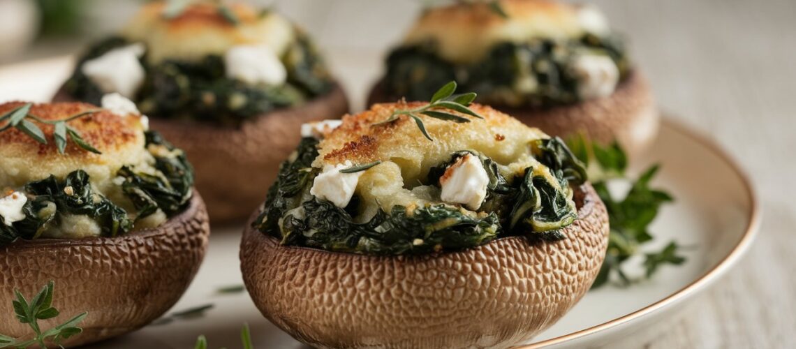 Stuffed Mushrooms with Spinach & Feta