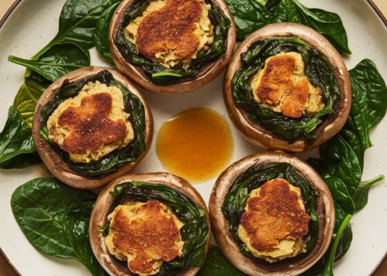 Stuffed Portobello Mushrooms with Spinach