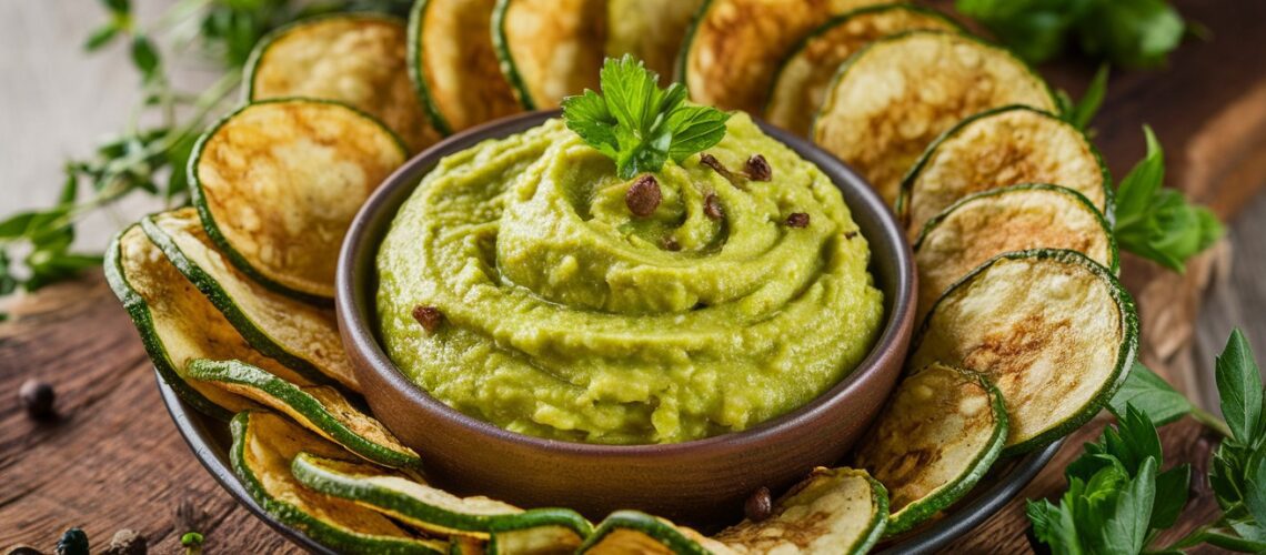 Zucchini Chips with Guacamole