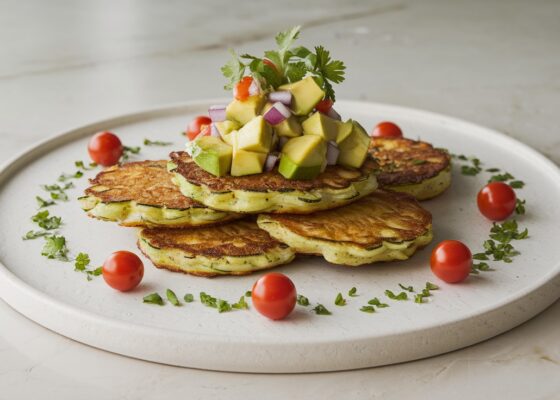 Zucchini Fritters with Avocado Salsa