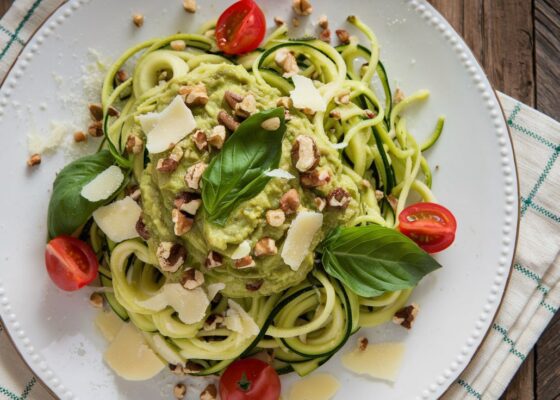 Zucchini Noodles with Avocado Pesto