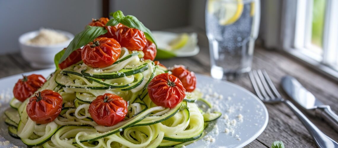 Zucchini Noodles with Roasted Tomatoes