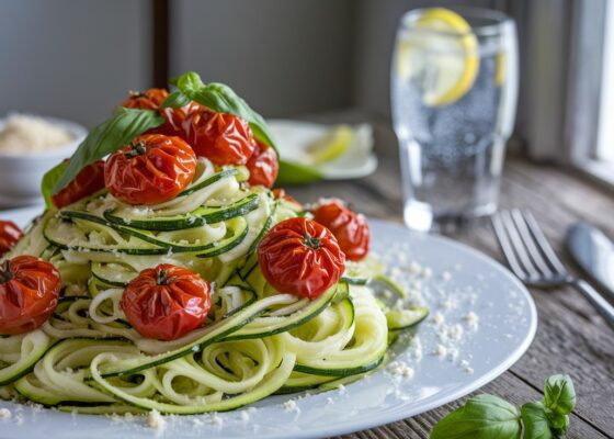 Zucchini Noodles with Roasted Tomatoes