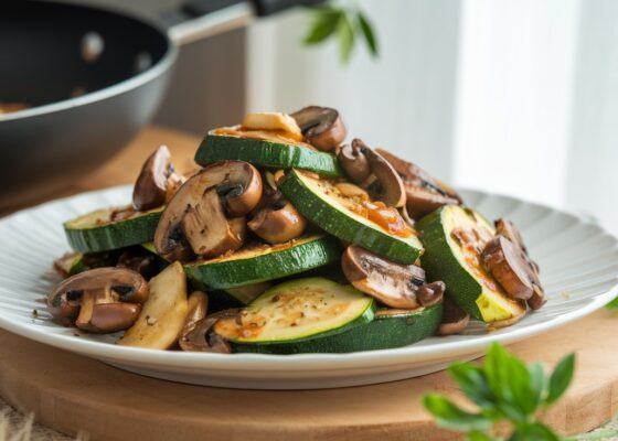 Zucchini and Mushroom Keto Stir-Fry