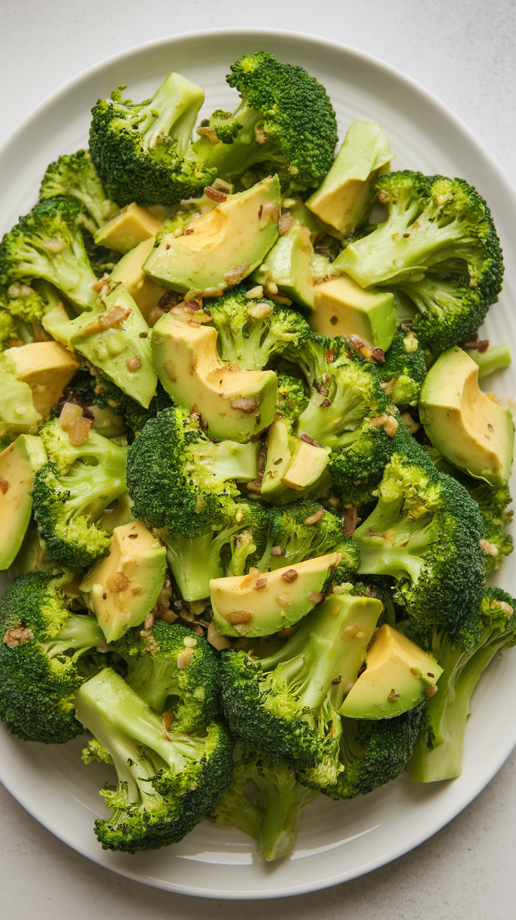 A delicious salad made with broccoli and avocado