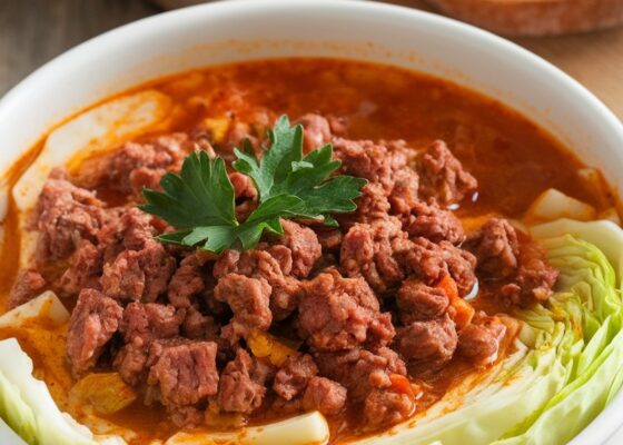 Keto Spicy Beef and Cabbage Soup Recipe