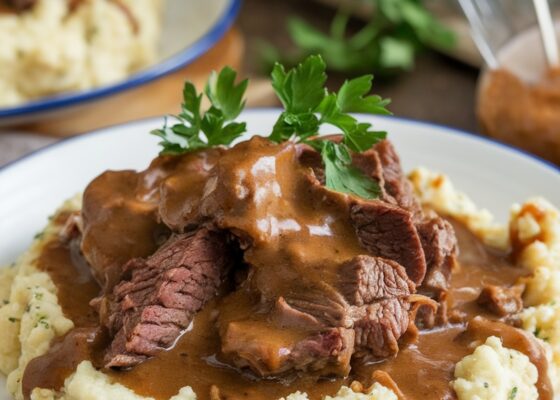 Keto Beef and Cauliflower Mash with Gravy