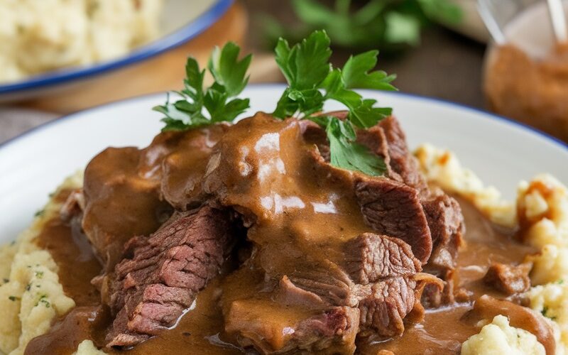 Keto Beef and Cauliflower Mash with Gravy