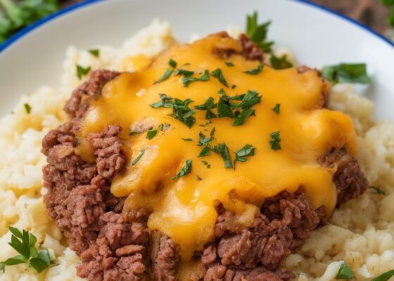 Keto Beef and Cheesy Cauliflower Rice Recipe