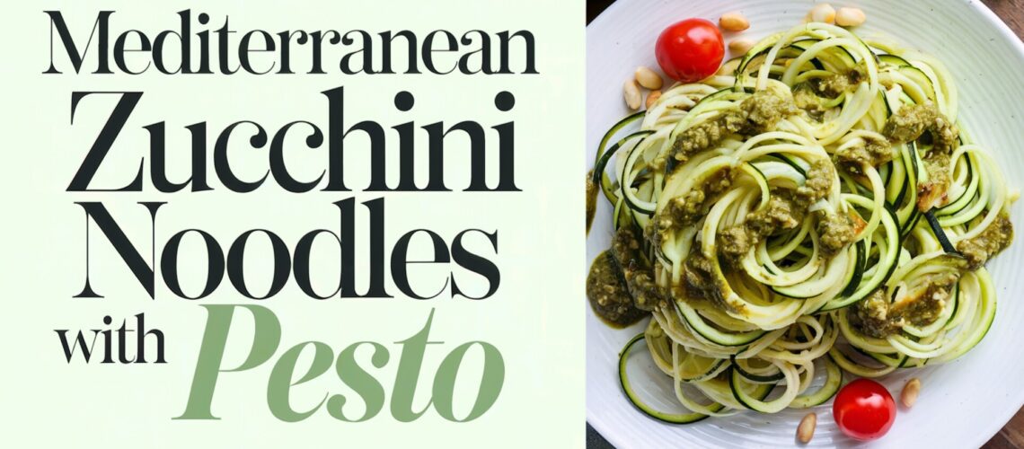 Fresh Mediterranean Zucchini Noodles with Pesto