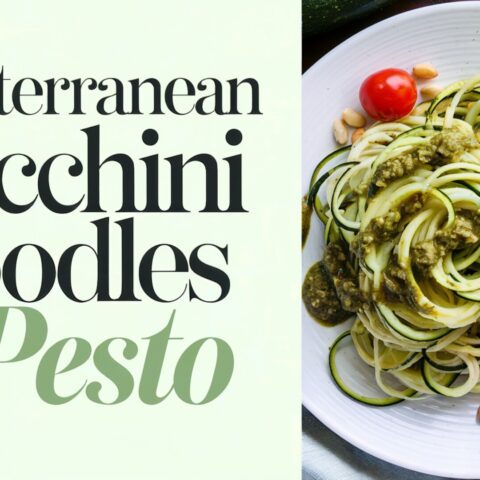 Mediterranean Zucchini Noodles with Pesto