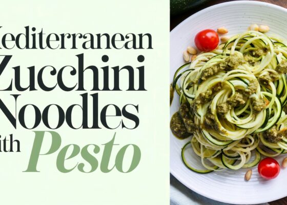 Fresh Mediterranean Zucchini Noodles with Pesto