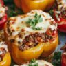 Keto Beef-Stuffed Bell Peppers with Cheese