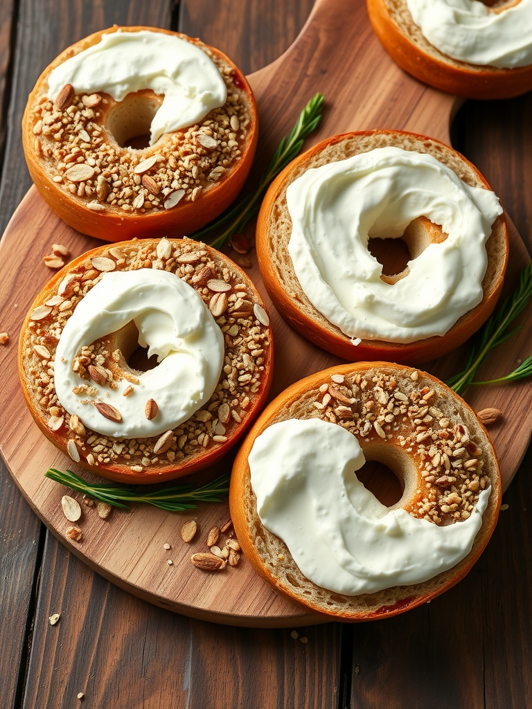 Almond Flour Bagels with toppings