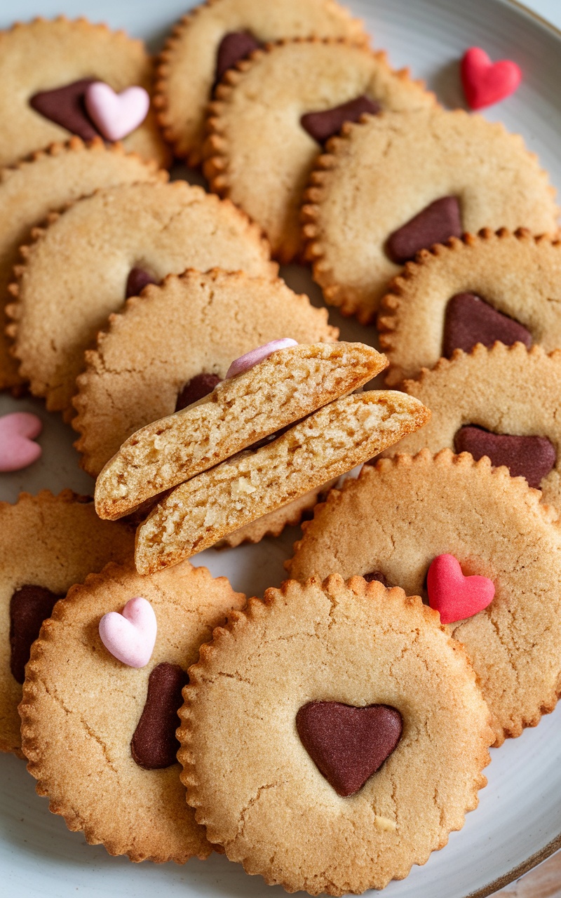 Almond flour cookies decorated for Valentine's Day