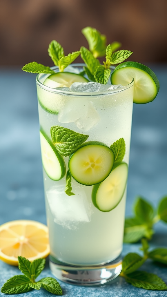 Refreshing Cucumber Mint Cooler cocktail