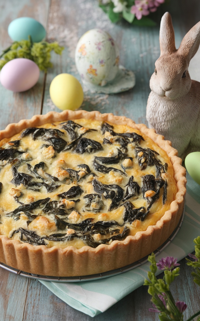 Savory Spinach and Feta Easter Quiche