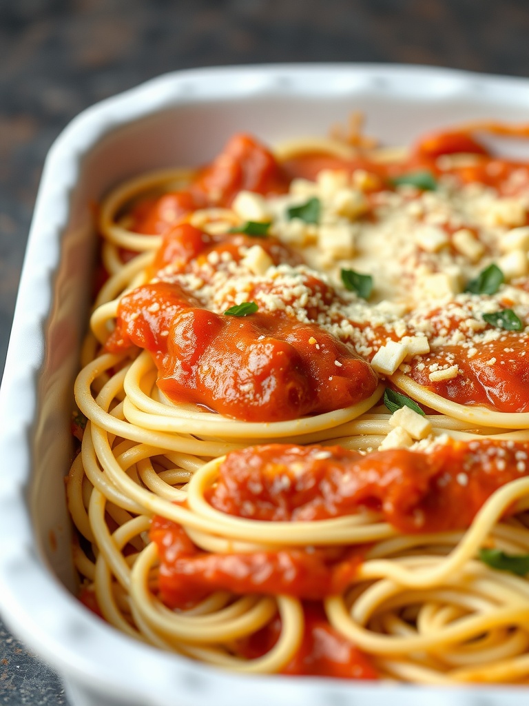 Zoodle Lasagna with marinara sauce and cheese