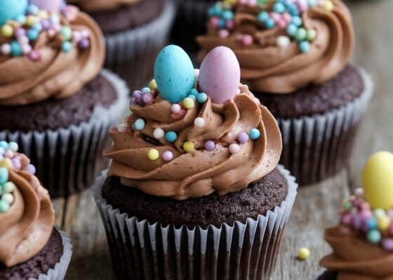 Keto-Friendly Easter Chocolate Cupcakes