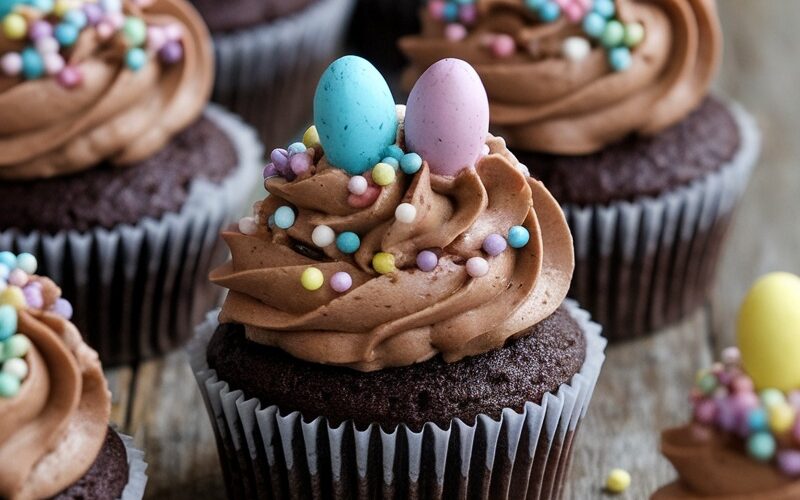 Keto-Friendly Easter Chocolate Cupcakes