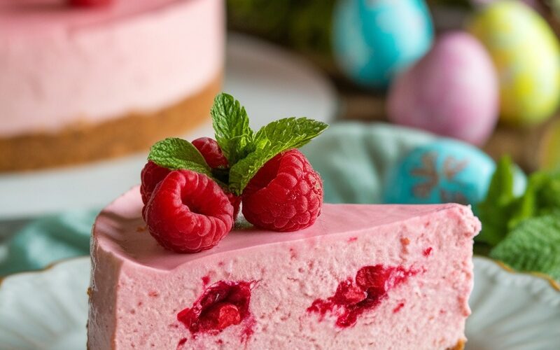 Low Carb Keto Raspberry Cheesecake for Easter