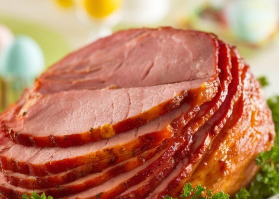 Keto-Friendly Easter Ham Slices with Mustard Glaze