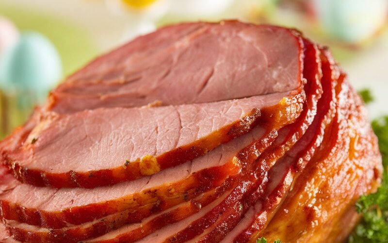 Keto-Friendly Easter Ham Slices with Mustard Glaze